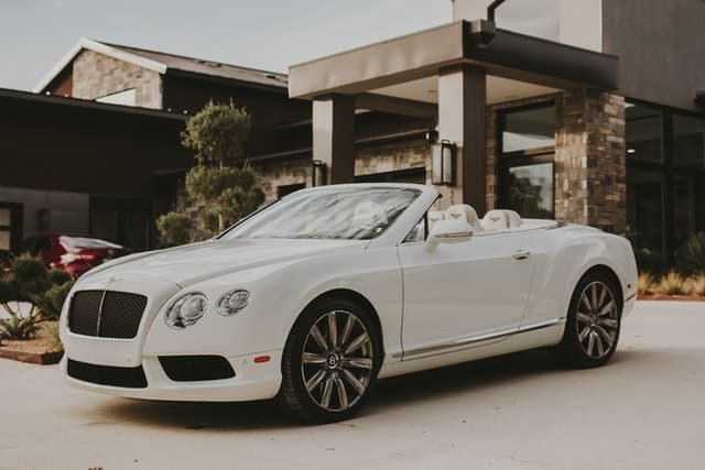 Expensive Asset White Bentley Car